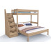 Poschodova posteľ Junior 7 z jadrového buku