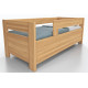 Buková posteľ Ela s dvoma opierkami a úložným priestorom