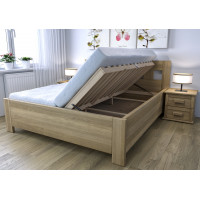 Dubová posteľ Erika s úložným priestorom
