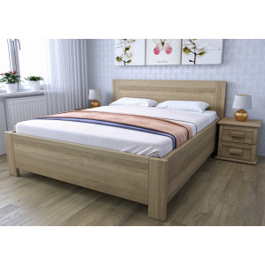 Dubová posteľ Ivana s úložným priestorom