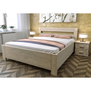 Jaseňová posteľ Romana s úložným priestorom